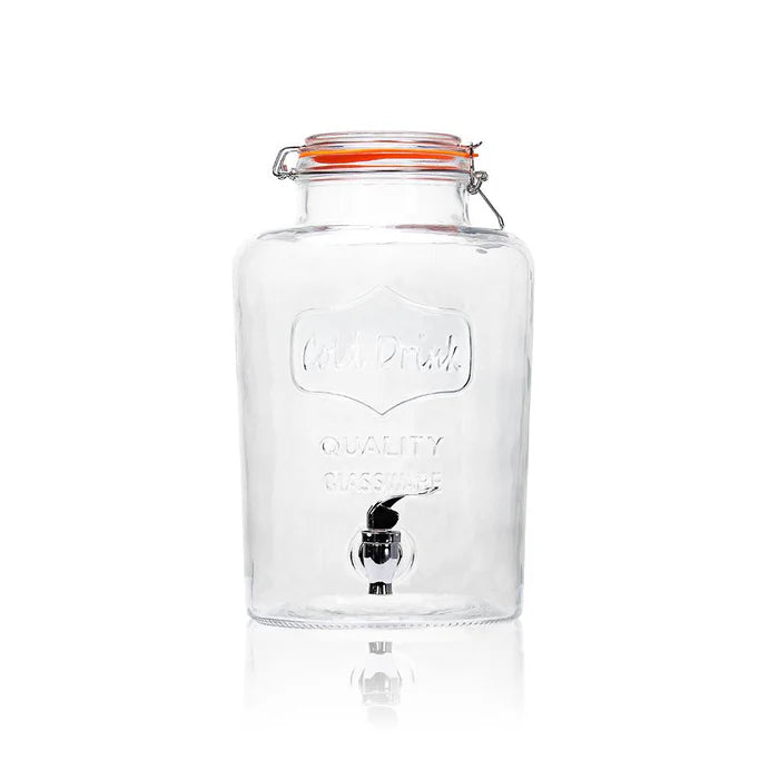 Glass Beverage Dispenser with Tap