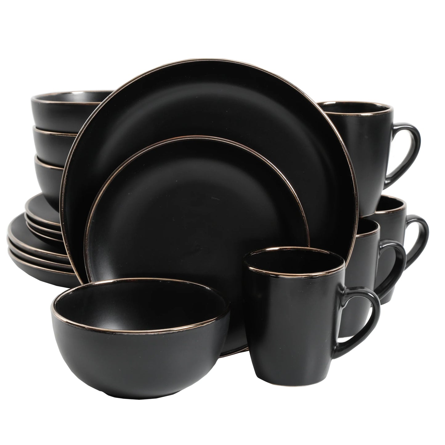 Black Stoneware Dinner Set (16pcs)