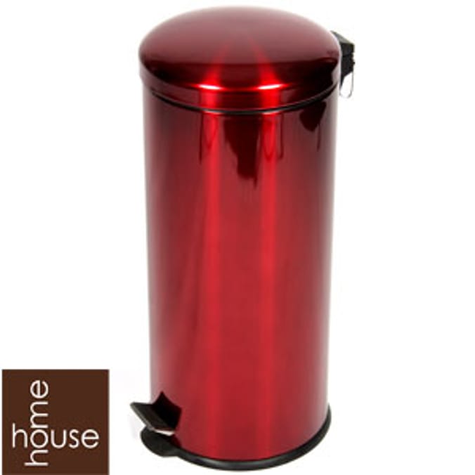 Tall Red Pedal Dustbin