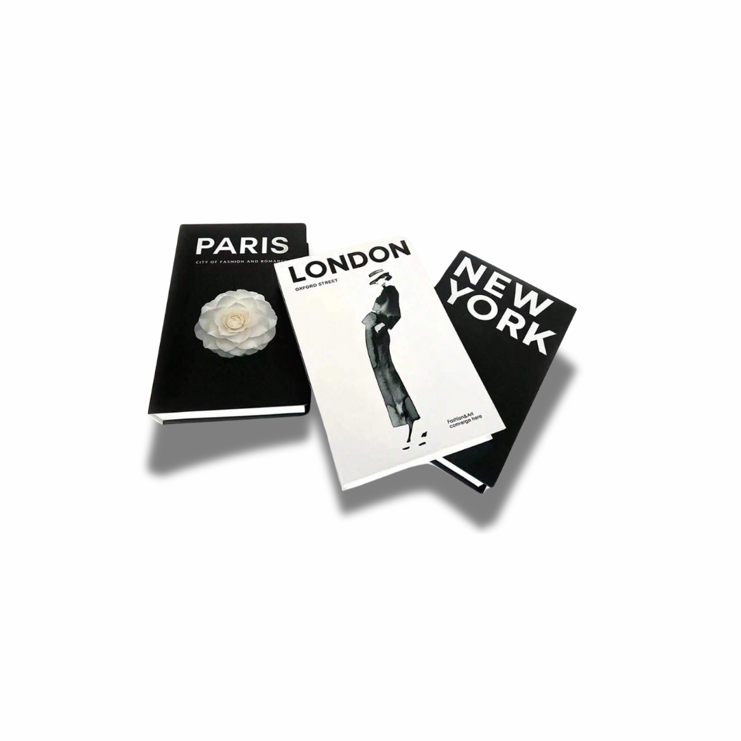 Paris New York London Book Decor Set
