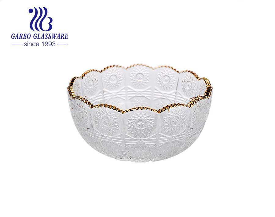 Decorative Glass Bowl with Gold Edge