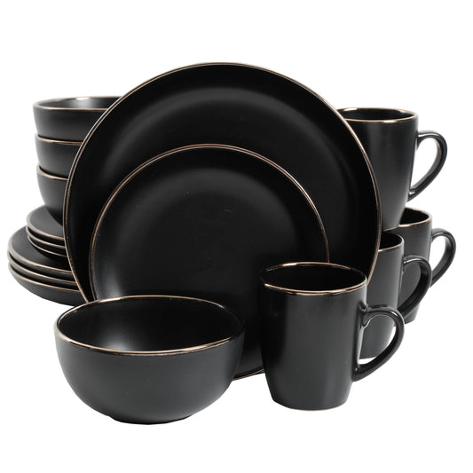 Black Stoneware Dinner Set (16pcs)